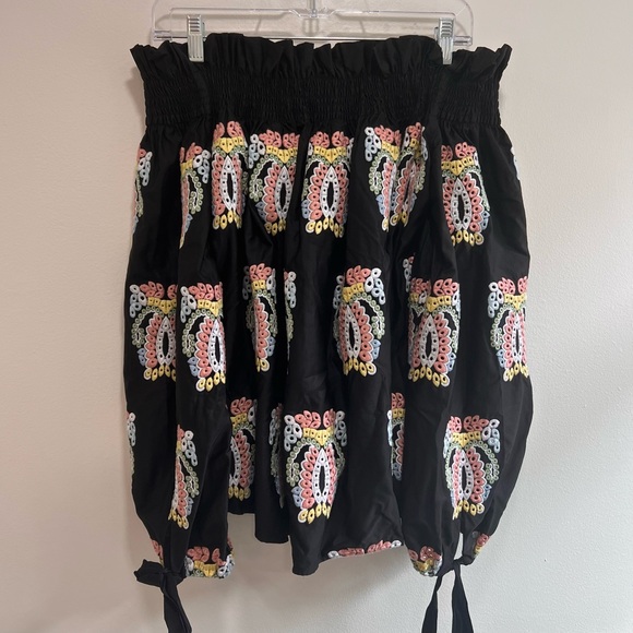 Caroline Constas Lou Embroidered Eyelet Paisley Off Shoulder Top Boho Black, M - Picture 12 of 14